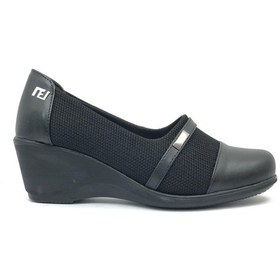 Resim Norfix 011 Feta Kadın Dolgu Topuklu Ayakkabı Siyah 