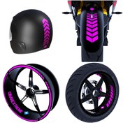 Resim Çınar Extreme Moto Rider 4'lü Sticker Seti Iç Dış Jant Şeridi Kask Çamurluk 