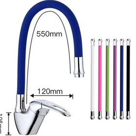 Resim Mix Kuğu Mutfak Evye Bataryası Renkli Oynar Başlıklı Mavi 