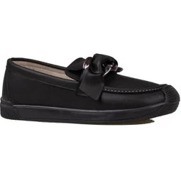 Resim Trend Adımlar Siyah Fiyonk Detaylı Kadın Loafer Ayakkabı 