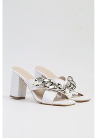 Resim Pierre Cardin Pc-53064- 3959 Beyaz-kadın Topuklu Terlik Beyaz 