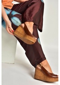 Resim Fox Shoes Y996553560 Taba Rustik Dolgu Topuklu Kadın Ayakkabı Taba 