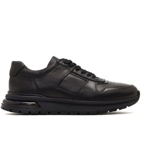 Resim Derimod Erkek Siyah Bağcıklı Deri Casual Sneaker,Kışlık Spor Ayakkabı 25WFD677818 