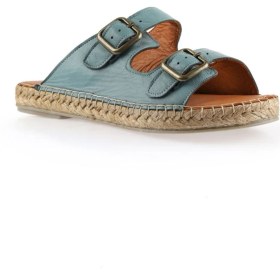 Resim Bueno Shoes Mavi Deri Kadın Düz Terlik 