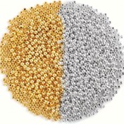 Resim 4mm, 2000 adet Altın ve Beyaz K-Color Akrilik Boncuklar - DIY Takı Yapımı, El Sanatları Süslemeleri ve Daha Fazlası için Küçük Yuvarlak Gevşek Boncuklar, El Sanatları Boncuk Süsü|Altın Beyaz Boncuklar|Pürüzsüz Dokusu 
