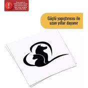Resim Kedi Köpek Sevgisi - Araç, Oto, Laptop, Duvar Uyumlu Sticker 60 54 Cm 