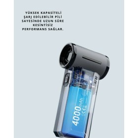 Resim Epilons Yüksek Hızlı Kablosuz El Tipi Hava Üfleme Temizlik Cihazı 