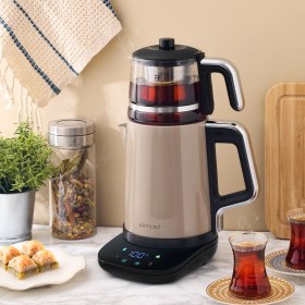 Resim Renkli ve Şık Çay Makinesi, Estetik Tasarım, Kolay Kullanım 