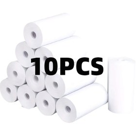 Resim 5 rulo/10 rulo mini termal baskı kağıdı, boyut: 57x25mm, mürekkep gerektirmez, çoğu taşınabilir cep mini yazıcılar için uygun DIY baskı kağıdı 