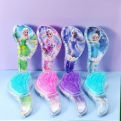Resim 1 adet Disney Prenses Elsa Hava Yastıklı Tarak Karikatür Elsa Yüksek Çözünürlüklü Saç Düzleştirici Dolaşma Önleyici Masajlı Fırça, Erkek ve Kadınlar için Zararsız Besleyici Masaj Başlığı 