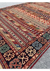 Resim El Dokuması İran Kilimi 126x200 Renkli Motifli Yün Kilim 