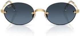 Resim Ray-Ban RB 3929 001S2 54 A$AP ROCKY Unisex Oval Gold Aynalı Metal Güneş Gözlüğü 