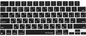 Resim McStorey MacBook Klavye Koruyucu RUSÇA BASKILI US AMERİKAN- RETURN Enter Tipi, Air 13,6-15,3inç- Pro 14,2-16,2inç M1-M2-M3-M4 Pro MAX Uyumlu, Silikon Klavye Filmi, Ultra İnce Hafif Yıkanabilir Siyah 