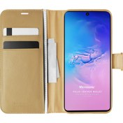 Resim Samsung Galaxy S10 Lite Kılıf Delux Leather Wallet Gold Microsonic