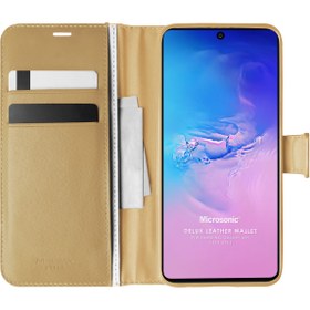 Resim Samsung Galaxy S10 Lite Kılıf Delux Leather Wallet Gold 