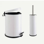 Resim Metal Çöp Kutusu Çöp Kovası Çöp Tenekesi 3 Litre Pedallı Ve Wc Tu 