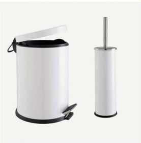Resim Metal Çöp Kutusu Çöp Kovası Çöp Tenekesi 3 Litre Pedallı Ve Wc Tu 
