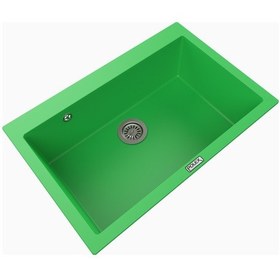 Resim Polex Cristalüx Granit Evye P-X76 Yeşil Tezgah Altı Ve Tezgah Üstü Mutfak Evyesi 75x50 CM 