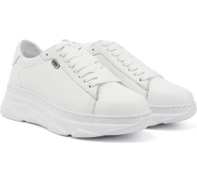 Resim Gönderi R Kadın Beyaz Bağcıklı Dolgu Taban Hakiki Deri Sneaker Dyza13424166 Beyaz 