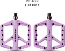 Resim Promend Renkli Platform Pedal MTB Freeride Kaymaz Rulmanlı Plastik Pedal Ultra Hafif Açık Mor Renk 