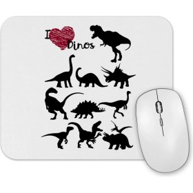 Resim Baskı Dükkanı Eu Amo Dinossauros Mouse Pad 