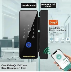 Resim Akıllı Cam Kapı Kilidi Parmak Izi+şifre+kart+bluetooth İle Açma 