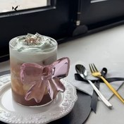 Resim KAPLAN 10.15oz Pembe Kurdele Cam Bardak - Kalınlaştırılmış Isıya Dayanıklı Borosilikat Soğuk İçecek Kahve Bardağı ile Zarif Çiçek Deseni, Yaz İçecekleri, Suyu ve Tatil Hediyeleri için Mükemmel (Cadılar Bayramı, Noel, Şükran Günü), Şenlikli İçecekler | Zarif İçecekler | Dayanıklı İçecekler 