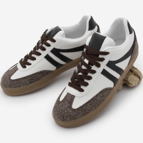 Resim Marjin Kadın Sneaker Bağcıklı Düz Taban Spor Ayakkabı Tiyone Kahverengi 