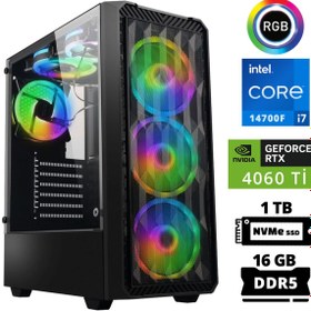 Resim XASER Delux X84 i7 14700F 16GB DDR5 Ram 1TB M.2 NVMe SSD 8GB RTX4060 Ti Masaüstü Oyuncu Bilgisayarı 