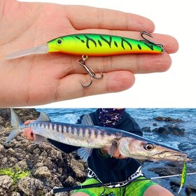 Resim 1 adet Yüzen Minnow Balıkçılık Yemi - 13.0cm 0.41oz Bionik Sert Yem, Keskin Kanca & Bölünmüş Halka ile Levrek, Sazan, Ton Balığı, Somon için - Tatlısu & Tuzlu Su Balıkçılığı, ABS Plastik, Karışık Renkler (Sarı/Yeşil), Spor Balıkçılık Ekipmanı|Bionik Balık Görünümü|Dayanıklı Abs Yem 