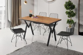 Resim Diva Telli Mutfak Masa Sandalye Takımı 80x120 