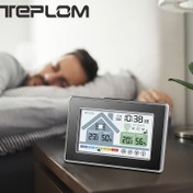 Resim teplom Kablosuz İç-Dış Mekan Termometresi, Uzaktan Sıcaklık Monitörü Higrometre, Dış İç Termometreler Konfor Göstergesi ile, Ev Verandası için 99.97 metre Menzil, Siyah 1 Sensör ile 