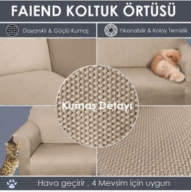 Resim Balpeteği 3+3+1+1 Açık-kahve Lastikli Kanepe Örtüsü Lastikli Koltuk Örtüsü Koltuk Kılıfı Takımı Açık-kahve 