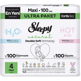 Resim Sleepy Natural Bebek Bezi Double Soft 4 Beden Maxi 100 Adet - Standart / Standart 