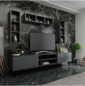 Resim MobilyaFırsat Ideal Tv Ünitesi Duvar Rafı Q7006-4 Antrasit 