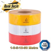 Resim Tüvtürk Onaylı Reflektörlü Reflektif Fosforlu Şerit Bant Bandı 