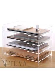 Resim TUVA REKLAM TUVA - 4 Kat Raflı Çok Amaçlı Fonksiyonel Dergilik Kitap Zarf Dosya Düzenleyici Organizer | Ev Ofis 