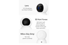 Resim 4mp 2k Wifi Ip Kamera Kablosuz 360 Derece Dönen Wıfı Güvenlik Kamera CMR26 