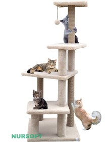 Resim Nursoft Premium Çok Katlı Uzun Büyük Boy Kedi Koltuk Tırmalama Koruyucu Tırmalama Tahtası 