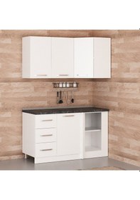 Resim Minar 145cm Köşe Mutfak Dolabı - Beyaz K145-b2 