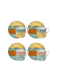 Resim Lucky Art Eliana Bone 4'lü Kahve Fincanı Seti Çok Renkli 