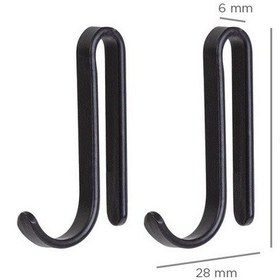 Resim 2’li Siyah Askı Kanca Seti – Banyo & Mutfak Rafları İçin Plastik Kanca Askı Aparatı 