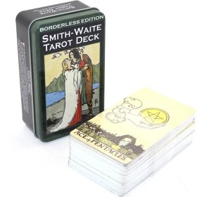 Resim Metal Kutulu Tarot Kartı Smith-Waite 