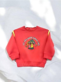 Resim Zekids Kız Bebek Good Times Yazılı Mantar Baskılı Sweat-14459 Pembe 