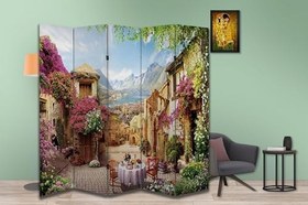 Resim Şehir Temalı Özel Tasarım Paravan Room Divider 180 x 200 cm 
