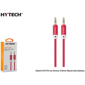 Resim Hytech Hy-x70 1m Kırmızı 3.5mm Stereo Ses Kablosu 