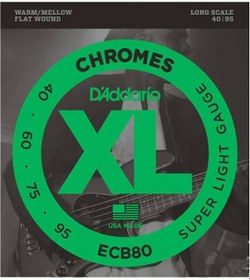 Resim D'addario Ecb80 Chromes Bas Gitar Teli 40-95 