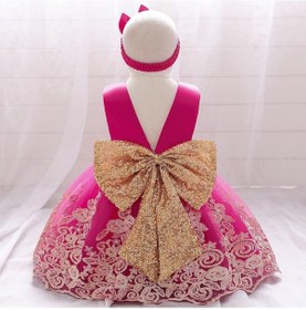 Resim Gül Kırmızı 0-24m Kırmızı Bebek Kız Elbise Prenses Parti Rop Vaftiz Bebek Kız Yeni Yıl Giysileri 1 Yıl Doğum Günü Partisi Düğün Elbisesi Kırmızı 