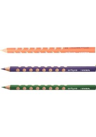 Resim Lyra Groove Jumbo Kuru Boya Kalemi - Mor + Yeşil + Krem Çok Renkli 