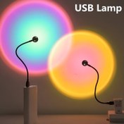 Resim 1pc USB Güneş Batımı Işık Projektörü, Romantik Zemin Lambası, Yatak Odası Ambiyansı Yaşam Alanı Dekoru, Renkli Projeksiyon Lambası Hediye, Fotoğraf Arka Planı, Metal, Yarım Gömme Montaj, Düğme Kontrolü, Sökülemeyen Klemens, Cam Gölgelik, USB Güçlü, Pille Çalışmaz 